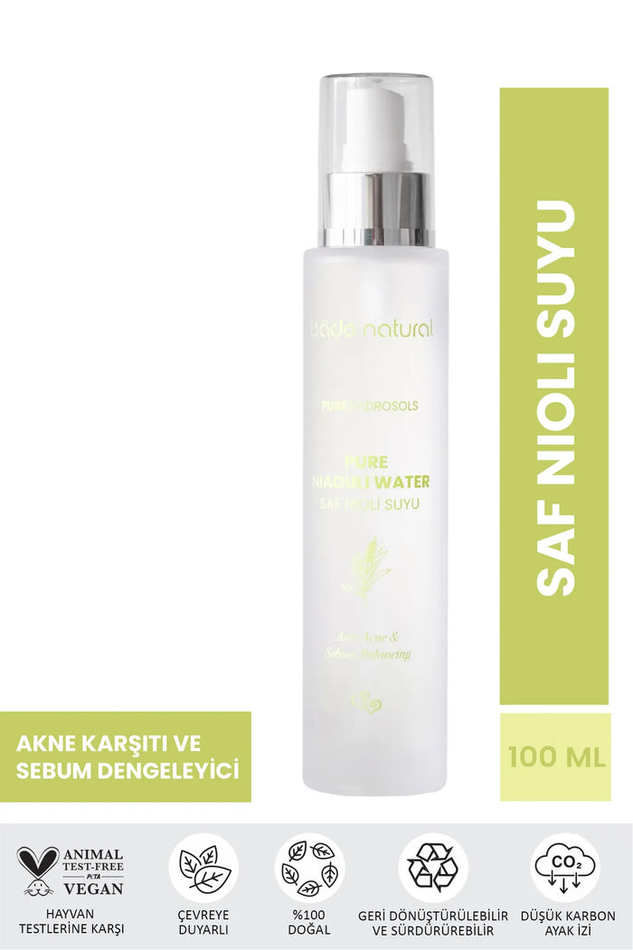 Bade Natural Niaouli (Nioli) Water Anti-Acne Talgbalancerende Tonic 100% Natuurlijk en Puur 100 ml