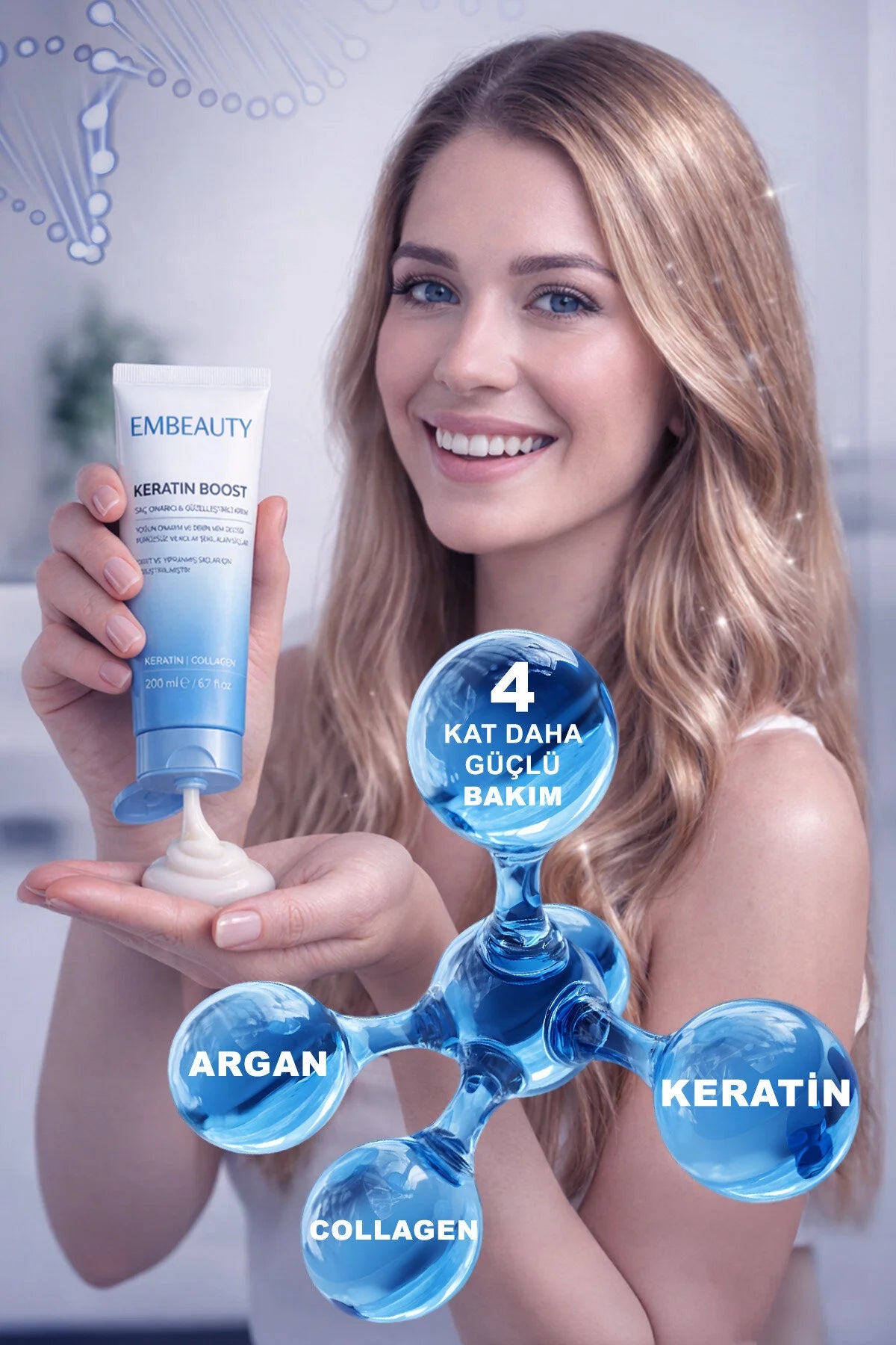 Embeauty Keratin Boost Haarmasker – Keratine & Collageen Haarherstel 200 ml