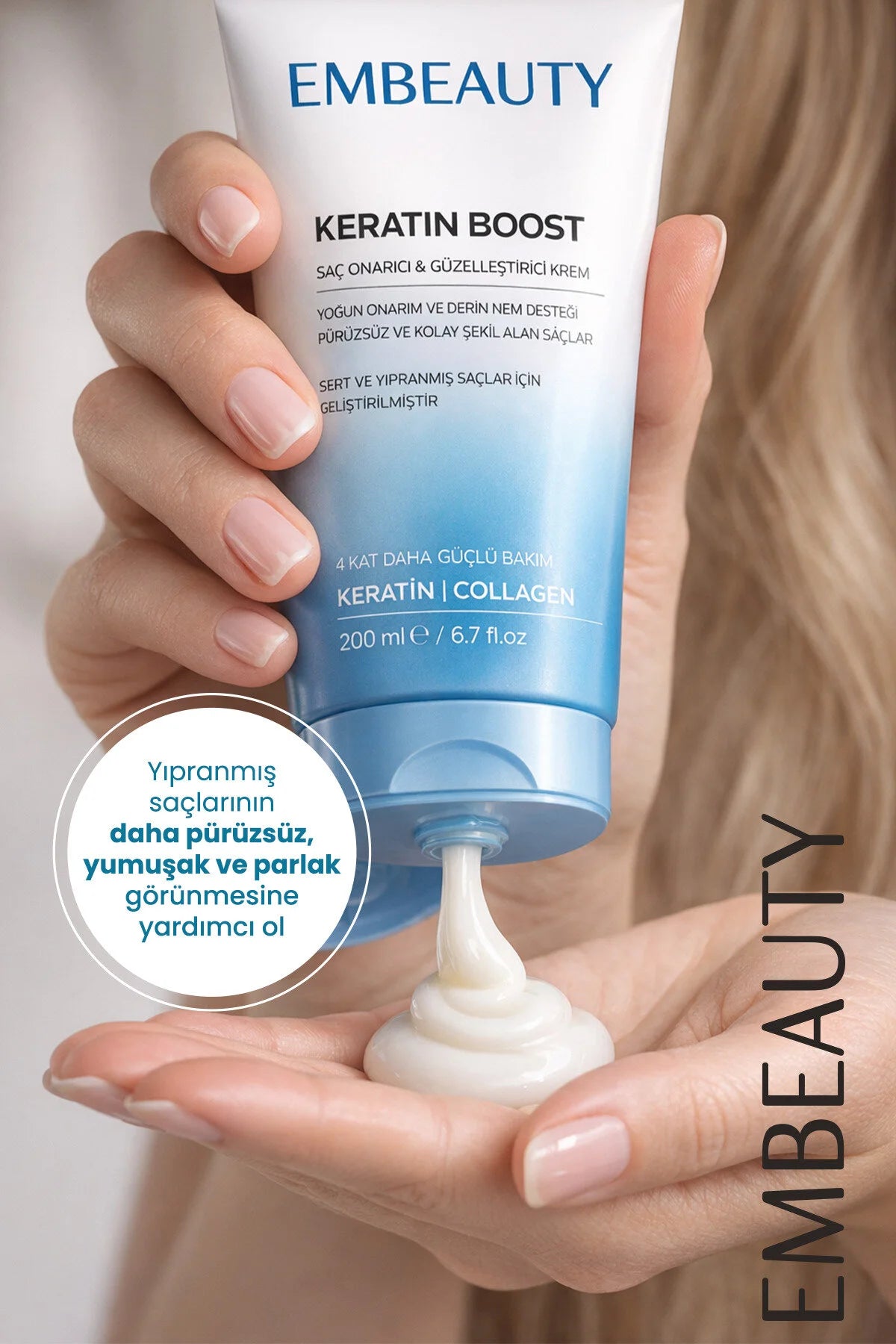 Embeauty Keratin Boost Haarmasker – Keratine & Collageen Haarherstel 200 ml