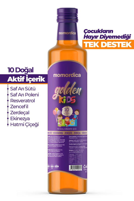 Momordica Golden Kids - Vloeibare Voedingssupplement voor Kinderen met Bijenproducten en Plantenextracten - 250 ml