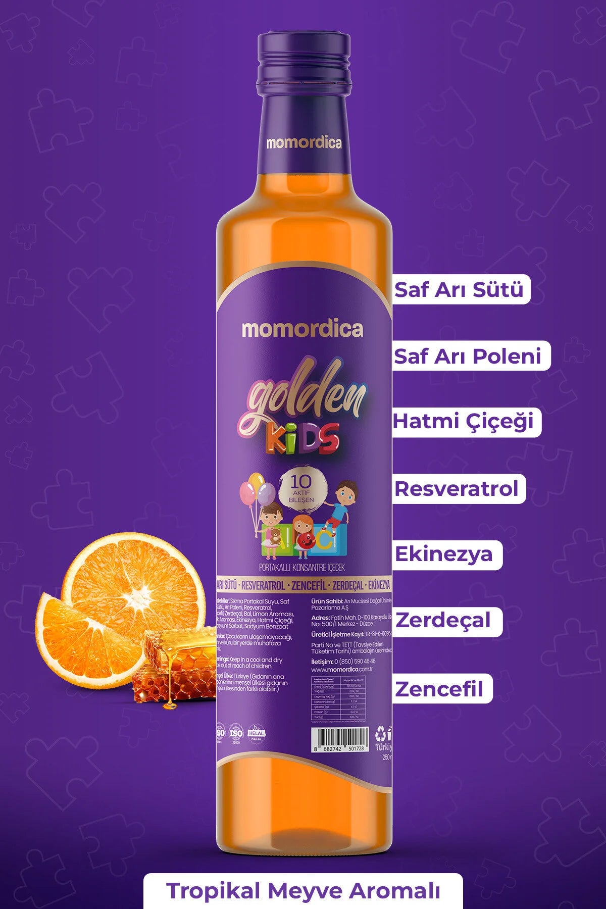 Momordica Golden Kids - Vloeibare Voedingssupplement voor Kinderen met Bijenproducten en Plantenextracten - 250 ml