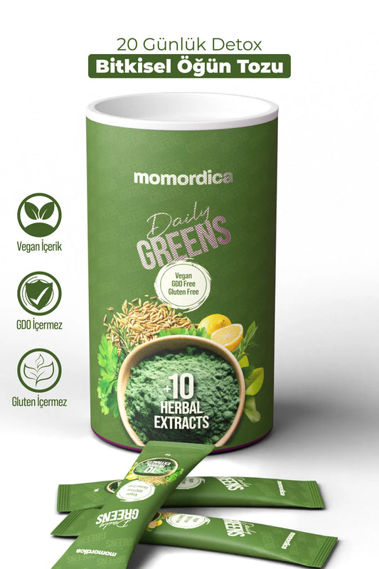 Momordica Mix Daily Greens 20 dagelijkse maaltijdpoeder met 11 Veganistische kruiden Groene thee peterseliepoeder rozemarijn kweepeerbladpoeder citroen venkel hongerkruid kamille anijs koriander natuurlijke abrikozensmaak groene appelsmaak