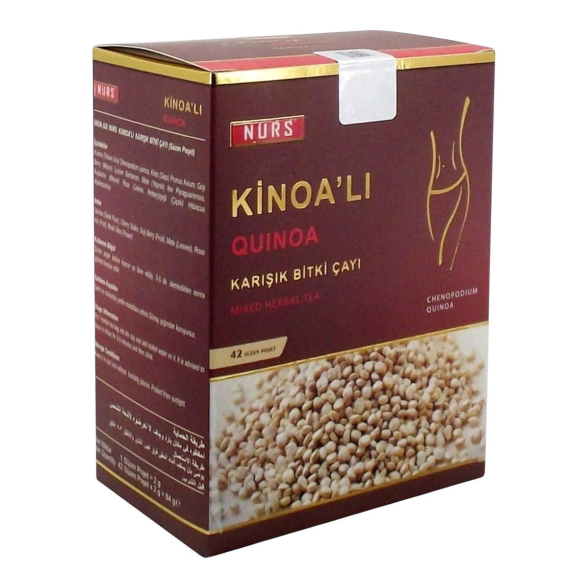Nurs Kinoa’lı Karışık Bitki Çayı – Quinoa, Kiraz Sapı, Goji Berry, Mate & Kuşburnu – 42 Çay Poşeti x 2 g – 84 g
