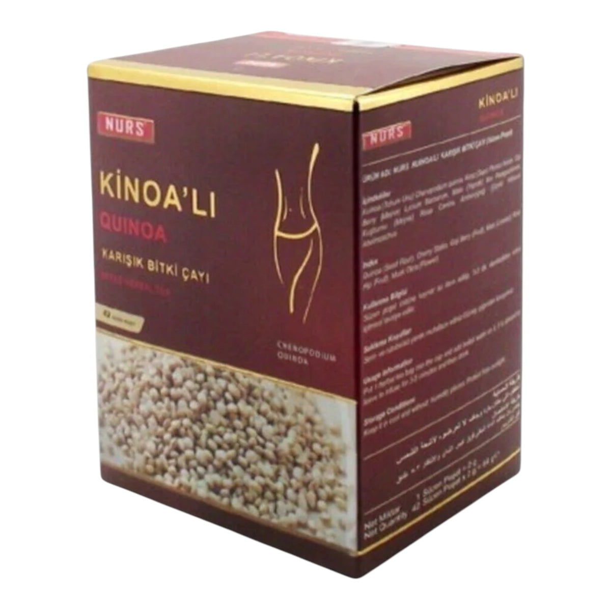 Nurs Kinoa’lı Karışık Bitki Çayı – Quinoa, Kiraz Sapı, Goji Berry, Mate & Kuşburnu – 42 Çay Poşeti x 2 g – 84 g