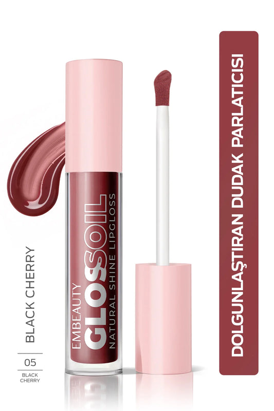 Embeauty GlossOil Lipgloss Black Cherry 05 - Natuurlijke Glans - Hydraterende & Volumegevende lipgloss