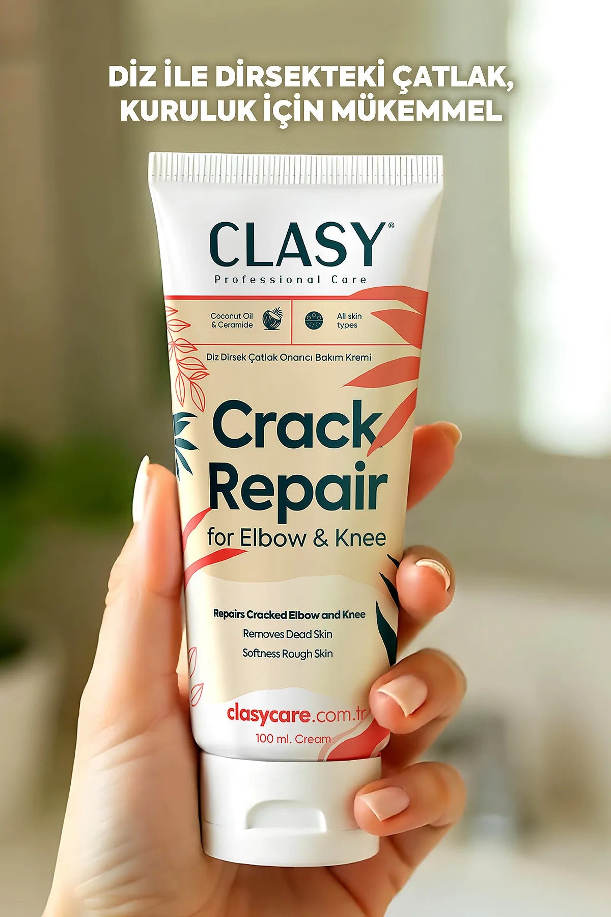 Clasy Care Professionele Knie- en Elleboogverzorgingscrème - Tegen Gebarsten - Extreem droge en Harde Knieën & Ellebogen - Vermijdert dode huid - Verzacht de ruwe huid - Hydrateert & Herstelt - 100 ml