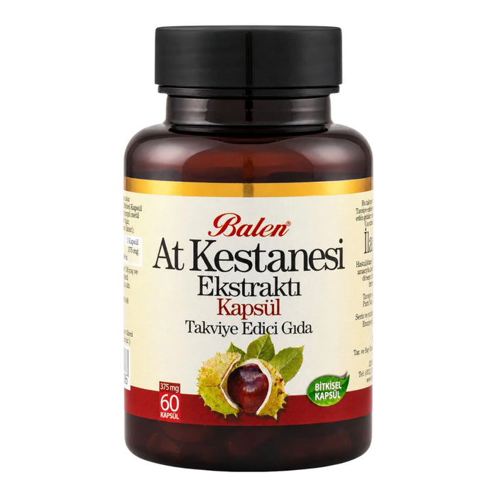 Balen Paardenkastanje Extract – Horse Chestnut – 300 mg met 20% Aescine – 60 Plantaardige Capsules