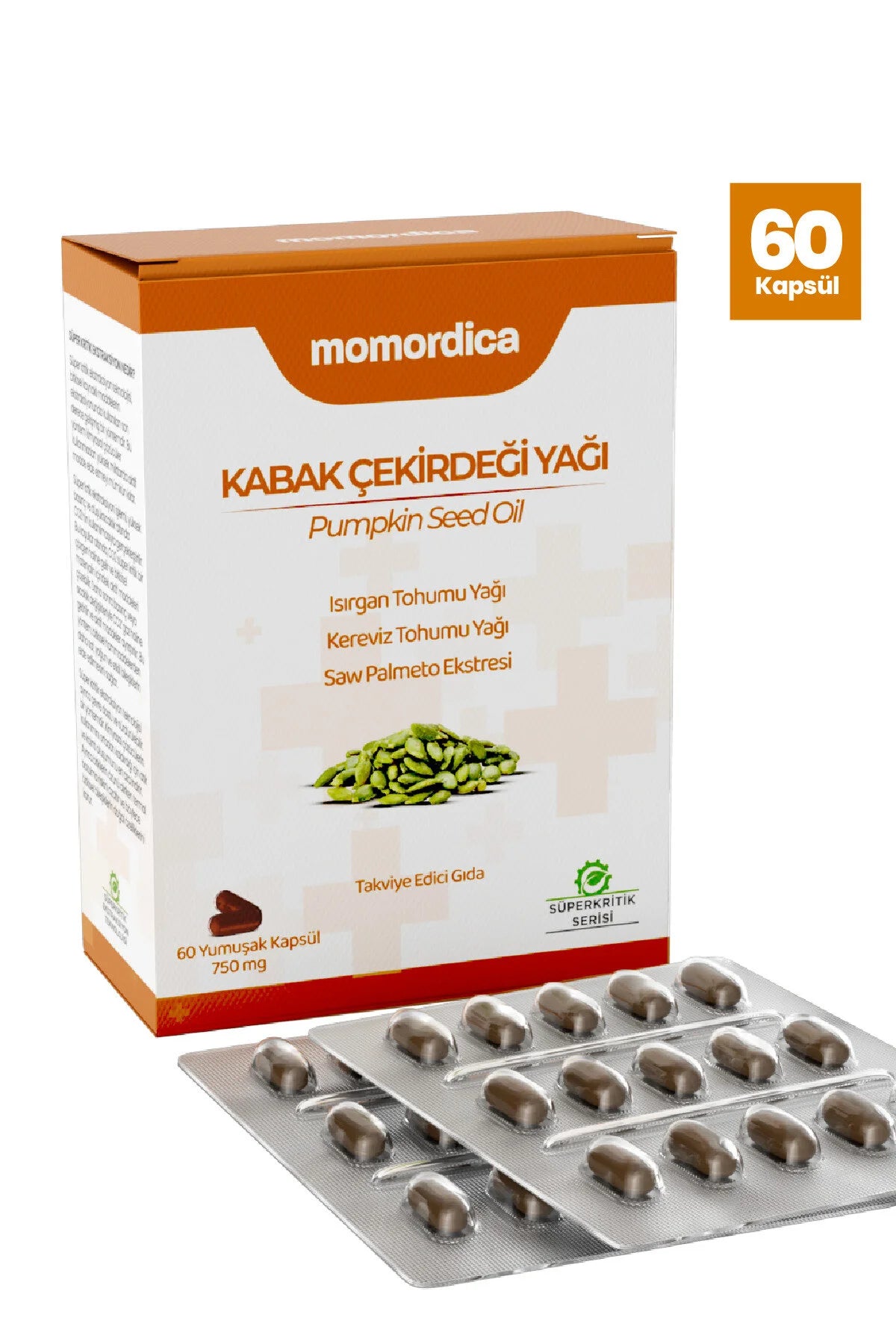 Momordica Pompoenpitolie Capsules – Saw Palmetto, Brandnetel & Selderijzaad – 60 Softgels (750 mg)