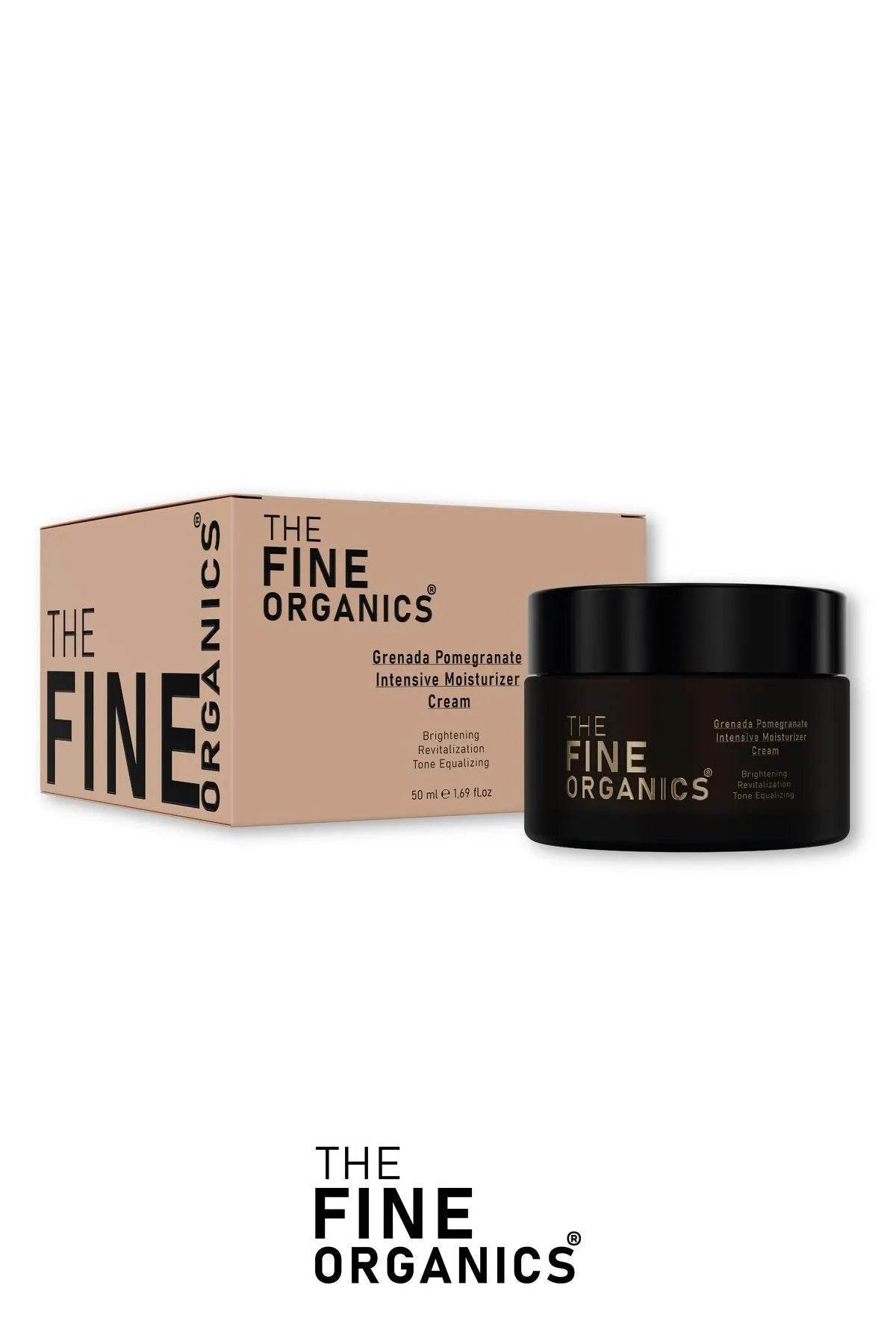 THE FINE ORGANICS Intensieve hydraterende gezichtscrème op waterbasis - 48 uur Effectieve bescherming - Glanzende en Verhelderende uitstraling - Egaliserend voor de teint - Extract van granaatappel uit Grenada - Alle huidtypes - 50 ml