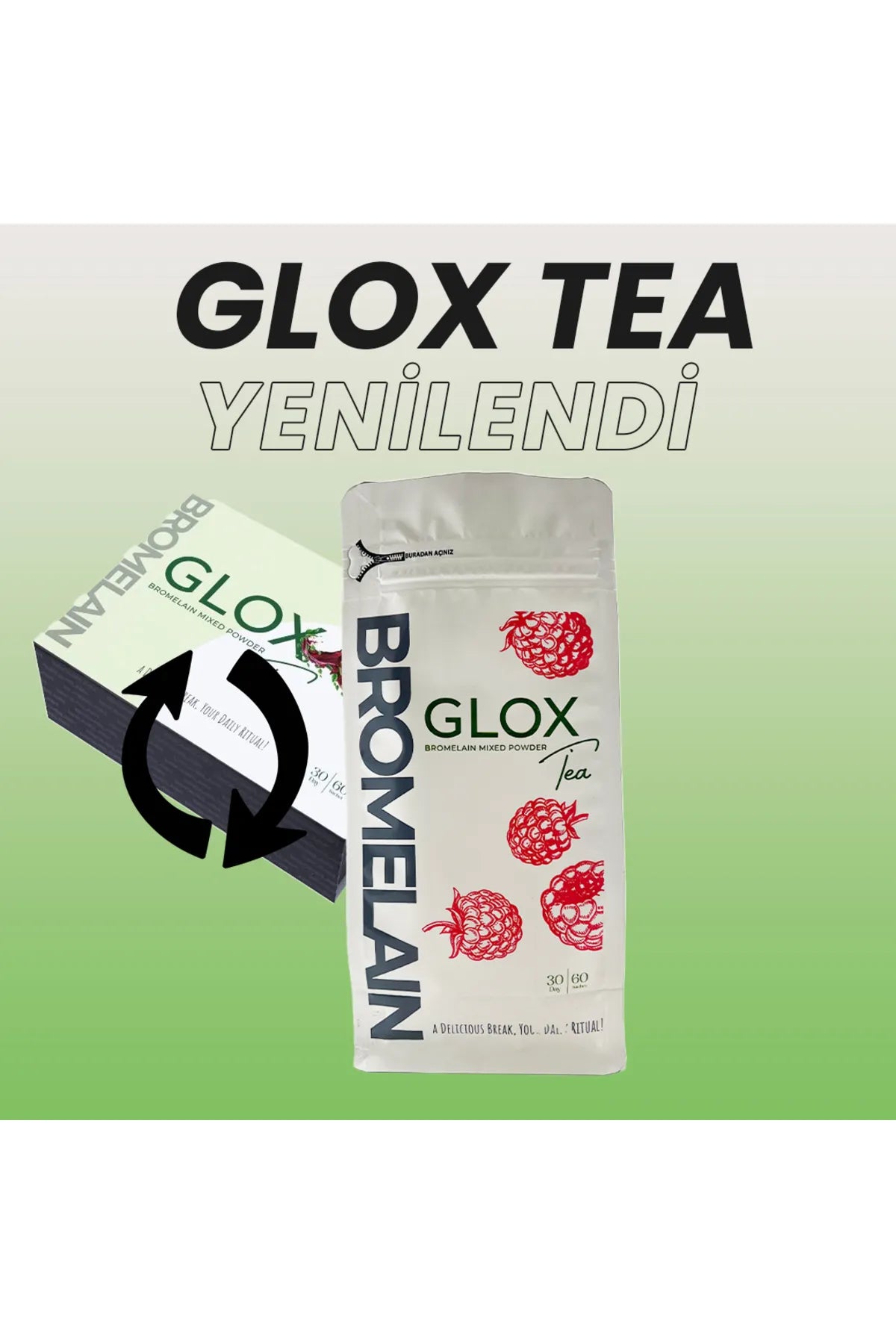 Glox Tea Detox Bromelaïne kruidenthee die helpt bij het reguleren van het metabolisme 60 stuks