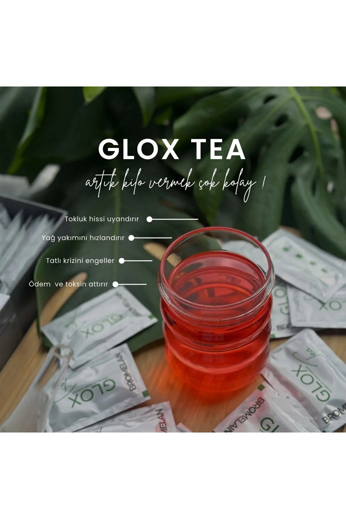 Glox Tea Detox Bromelaïne kruidenthee die helpt bij het reguleren van het metabolisme 60 stuks