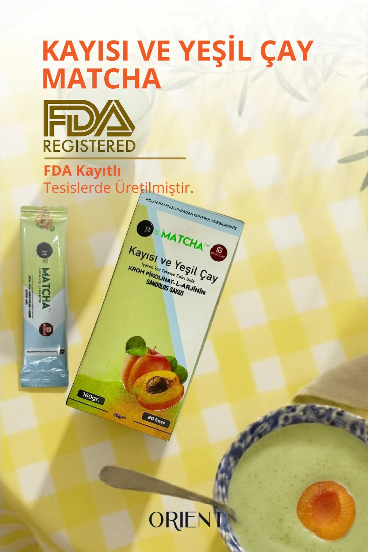 Matcha Premium Japanese Matcha Thee Abrikozensmaak – 20 Sachets – Groene Thee Poedermix – Met Plantaardige Extracten – Voor Dagelijks Gebruik