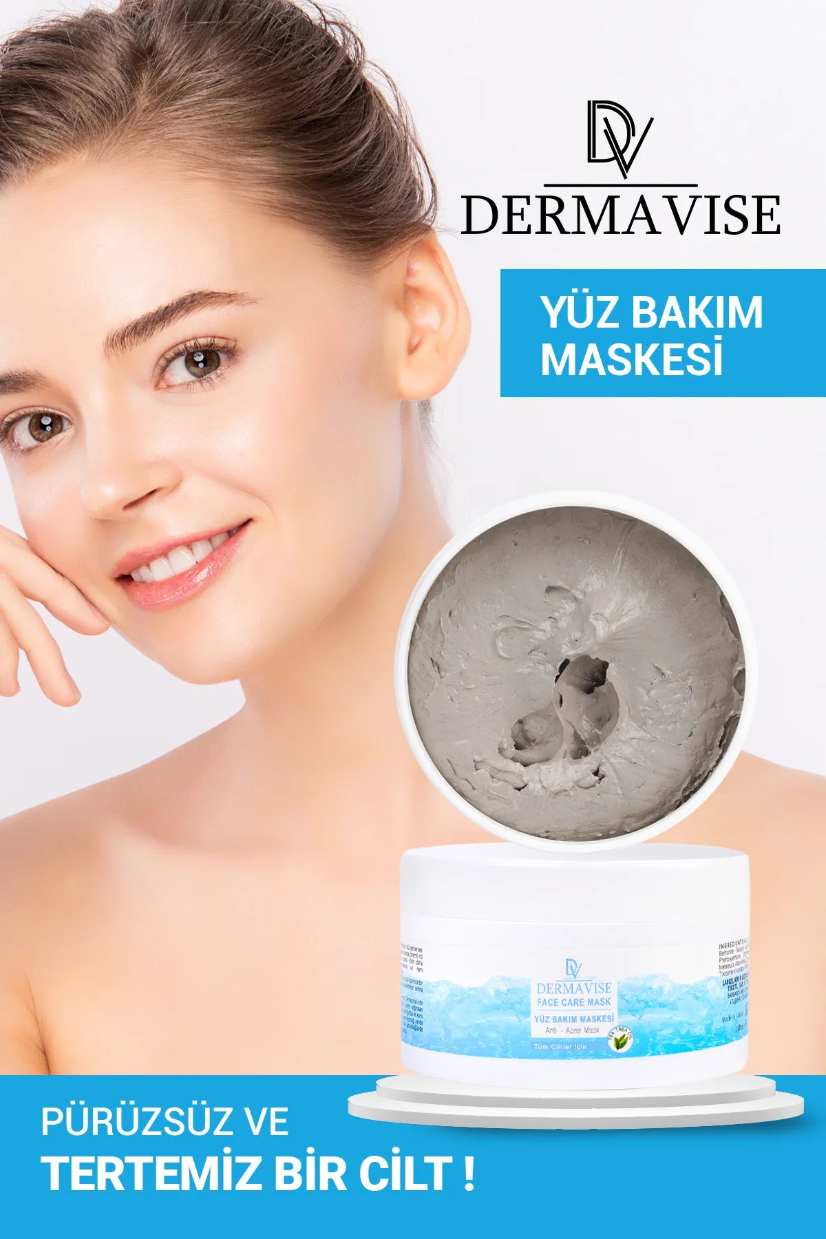 Dermavise Gezichtsverzorging Kleimasker - Masker tegen Acne - Salicylzuur - Panthenol - Alle huidtypes 100 ml
