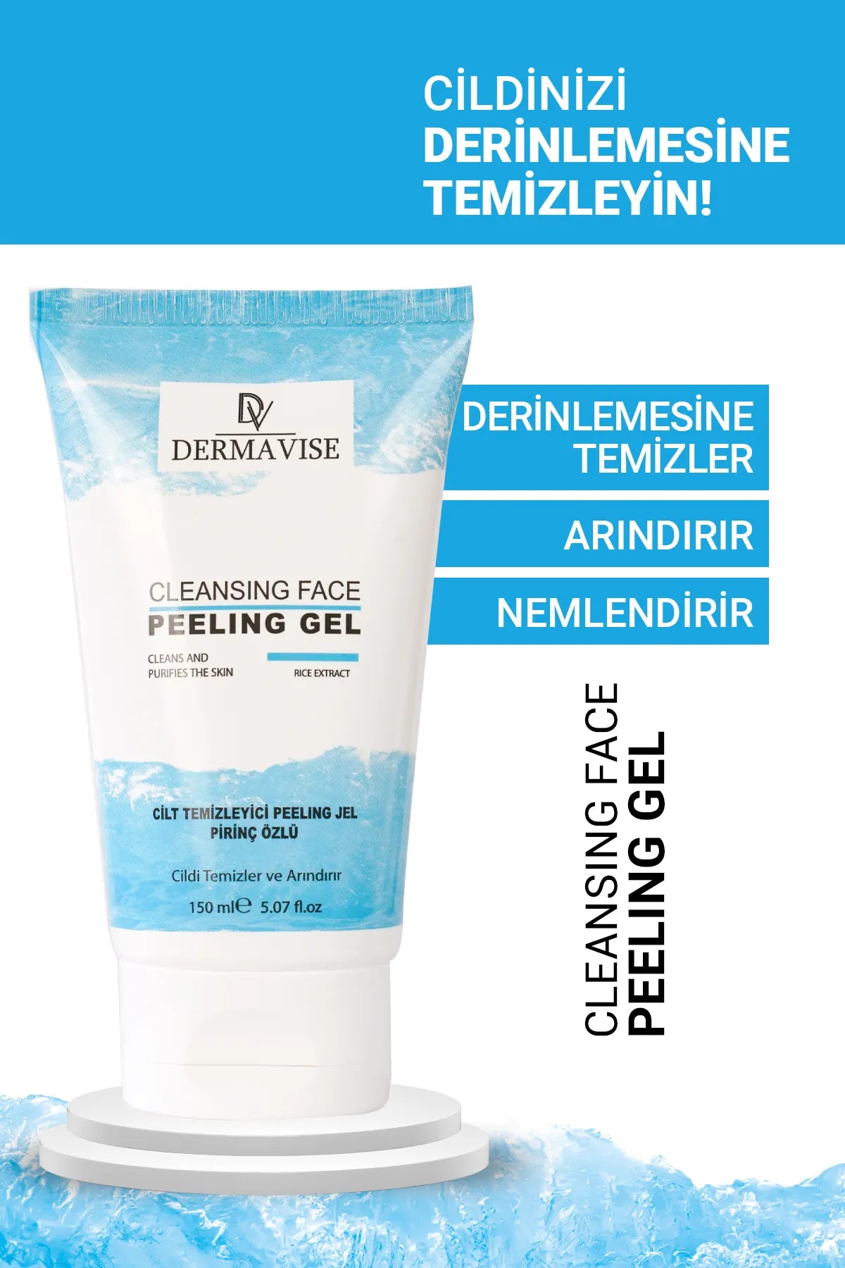 Dermavise GezichtsPeelingGel met Rijst Extract - Reinigt en Zuivert de huid - 150 ml