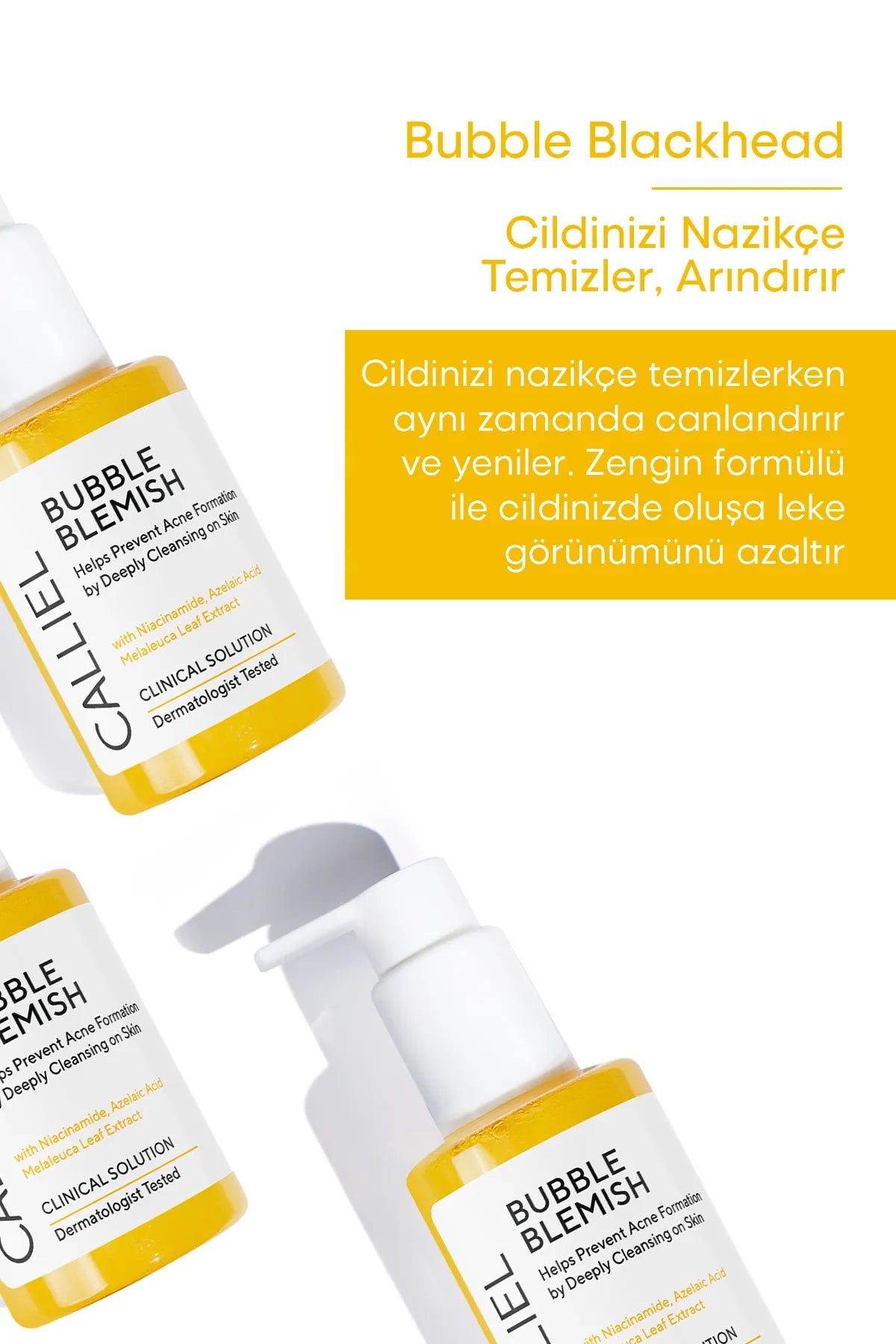 CALLIEL Bubbel Blemish - Verhelderende Anti-vlekjes & Anti-mee-eters - Effectieve & Huidteint Egalisator met Salicylzuur - Niacinamide - Azelaïnezuur & Melaleuca-bladextract - Dermatologisch getest - Voor Alle Huidtypes - 120 ml