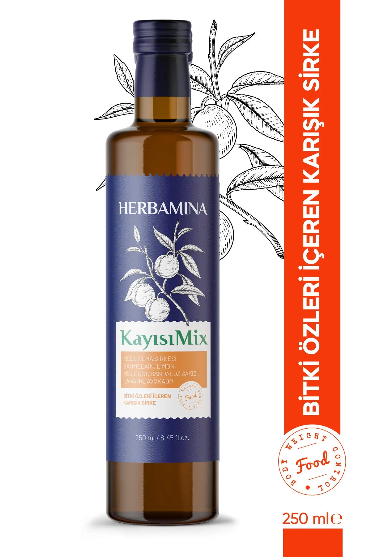 Herbamina Abrikozenmix met plantenextracten Detox Azijn 250ml