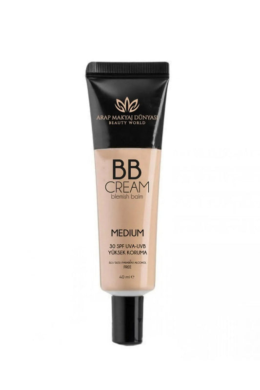 Arab Makeup World - BB Cream - Medium Blemish balm - 30 SPF UVA-UVB Voedend - Herstellend en Verhelderend - 40 ml