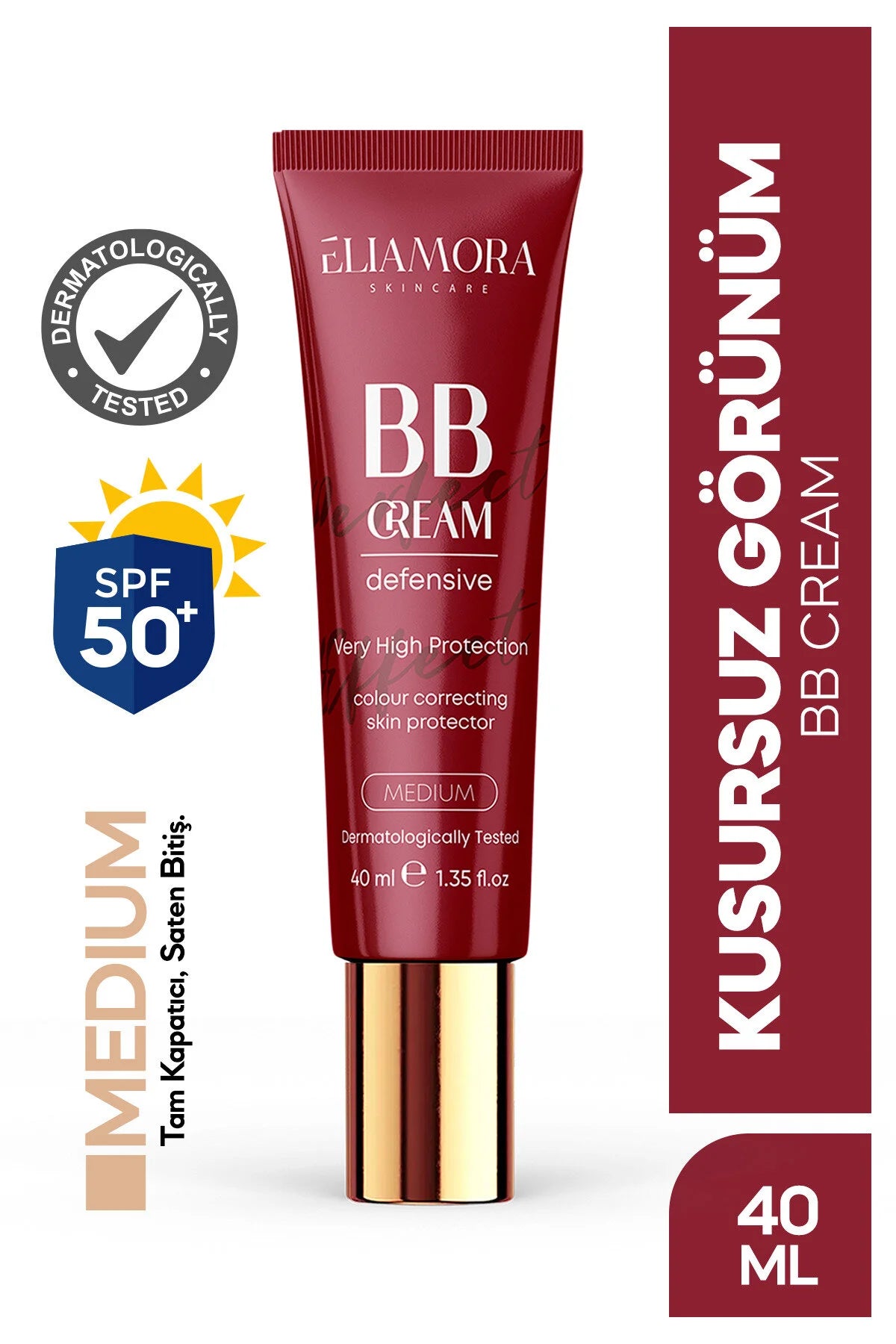 Eliamora BB Cream Medium 50+ SPF UVA-UVB Kleucorrigerende huidbeschermer Dermatologisch getest - 40 ml