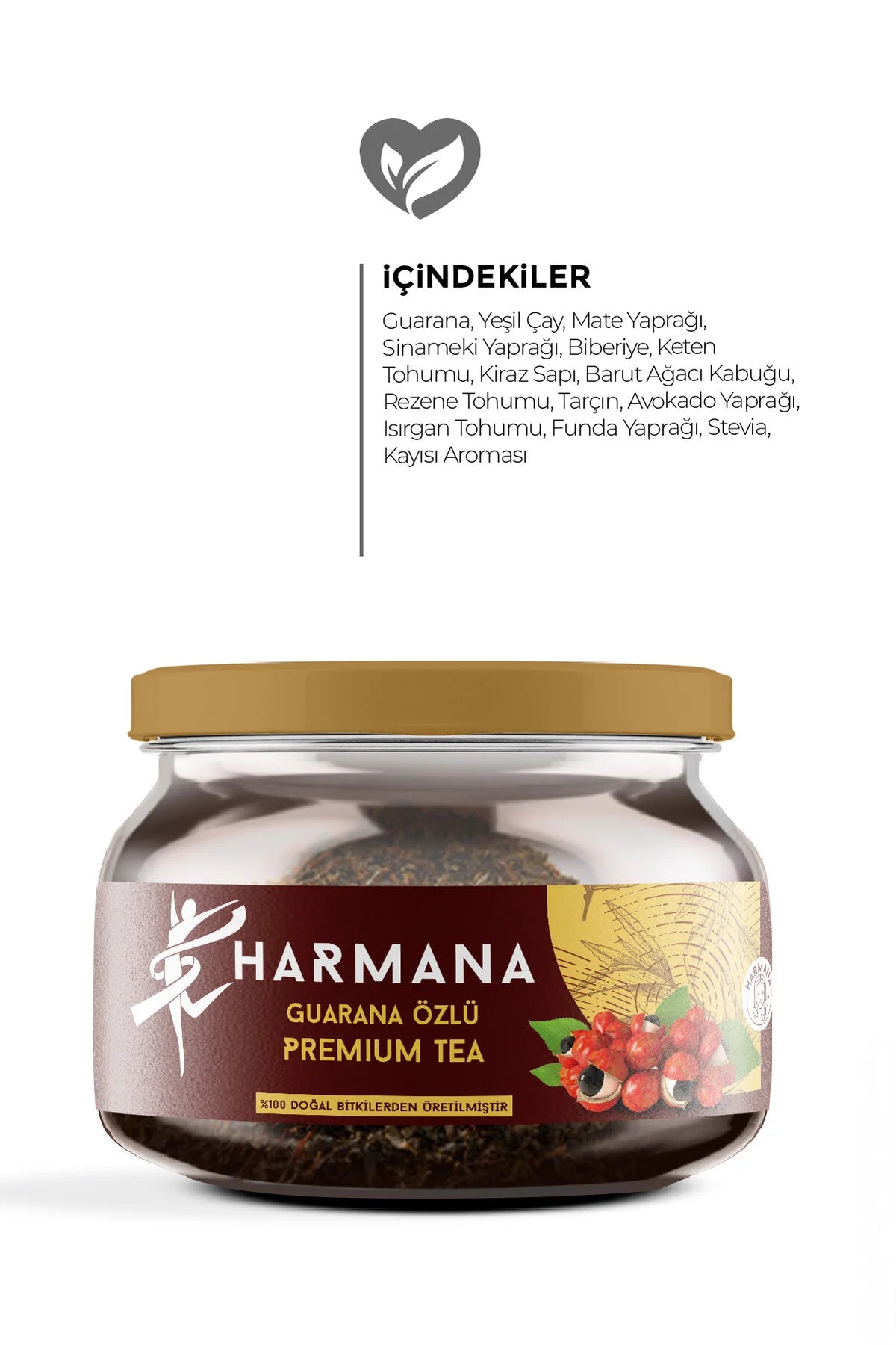 Harmana Guarana Thee – Kruidenthee met Groene Thee & Guarana – Abrikozensmaak – 150 g