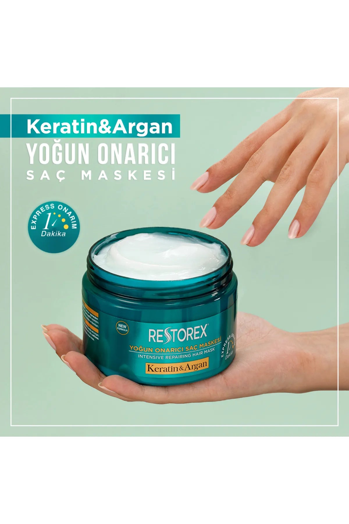 Restorex Haarverzorgingsmasker - Intensief Herstellend Haarmasker - Keratine & Argan - Versleten en beschadigd Haar Botox-Effect - 300 ml