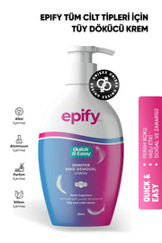 Epify Hair Removal Cream, Ontharingscrème voor de Gevoelige Huid, Effectieve en Zachte Ontharing Voor Het Lichaam, 250 mL