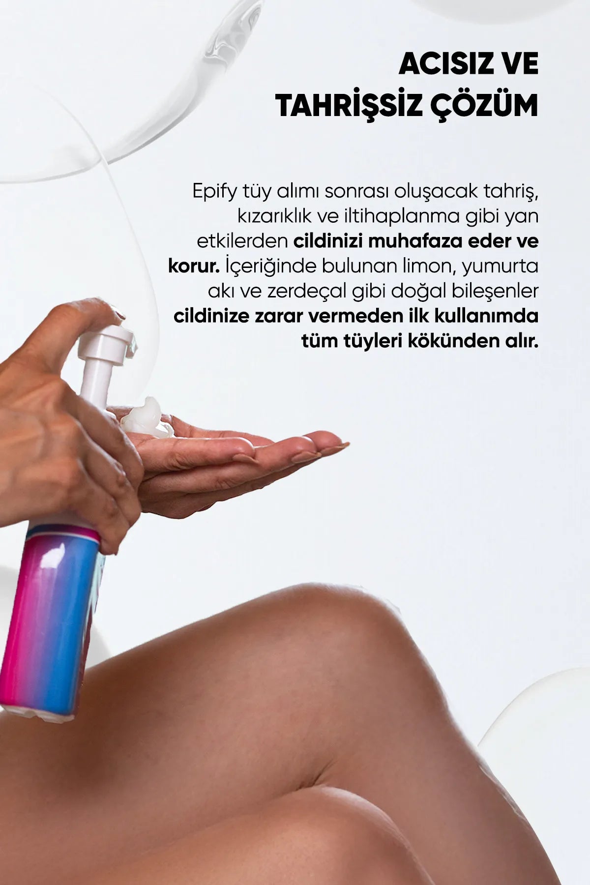 Epify Hair Removal Cream, Ontharingscrème voor de Gevoelige Huid, Effectieve en Zachte Ontharing Voor Het Lichaam, 250 mL
