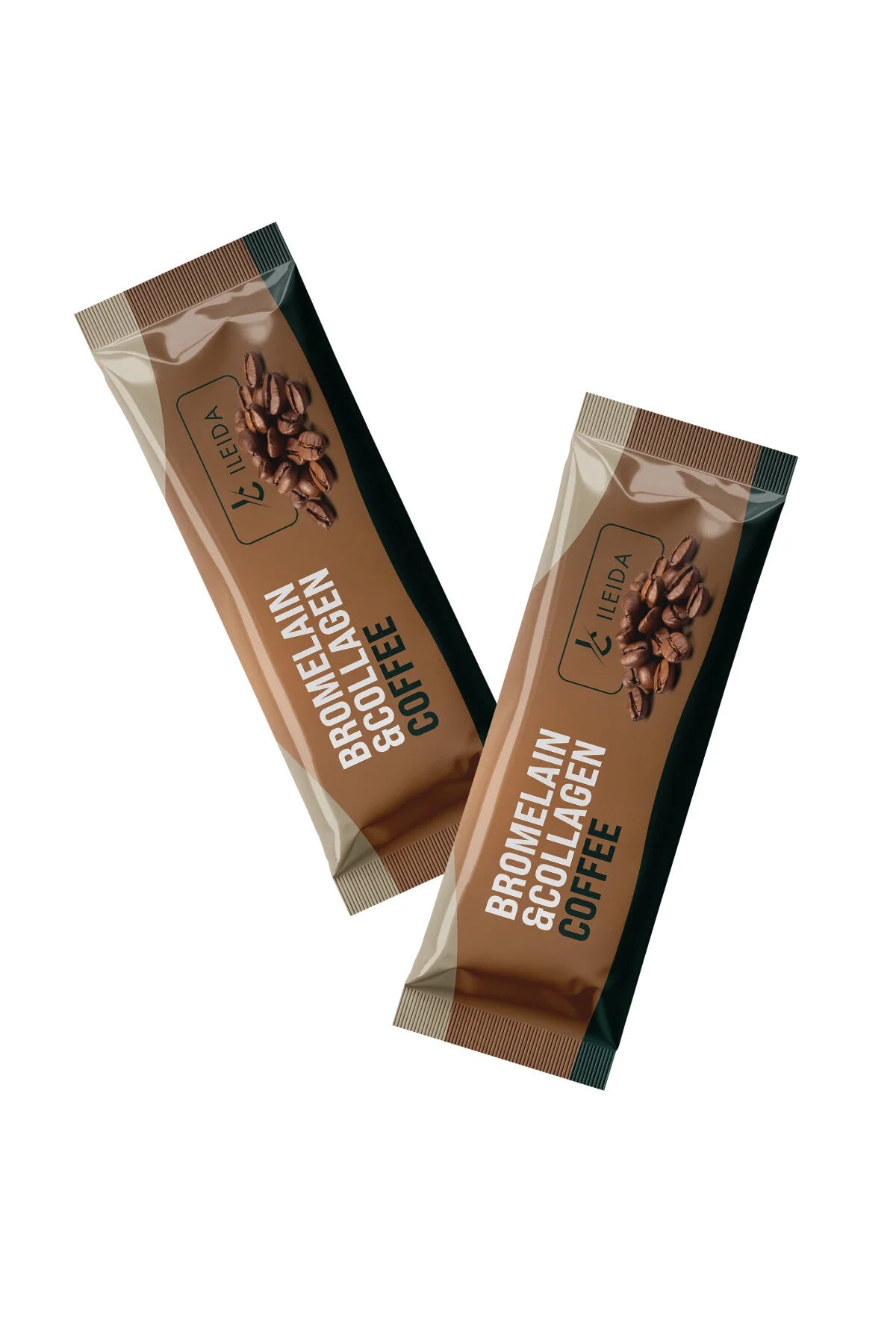 Ileida Bromelain & Collagen Coffee – Instant Koffie met Gehydrolyseerd Collageen, Bromelaïne, Spirulina, Groene Thee & Cichorei – 30 Sachets x 3 g – 90 g