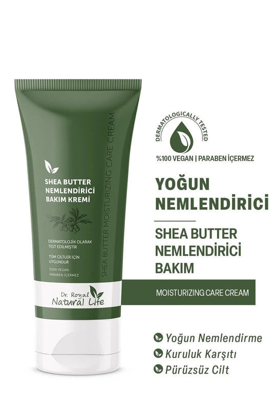 Dr. Royal Natural Life - Intensief Bevochtiger - Hydraterende en Voedende Sheaboter & Panthenol Hand- Gezichts- en Lichaamsverzorgingscrème - 100% Veganistisch - Dermatologisch getest - Alle huidtypen - 75 ml