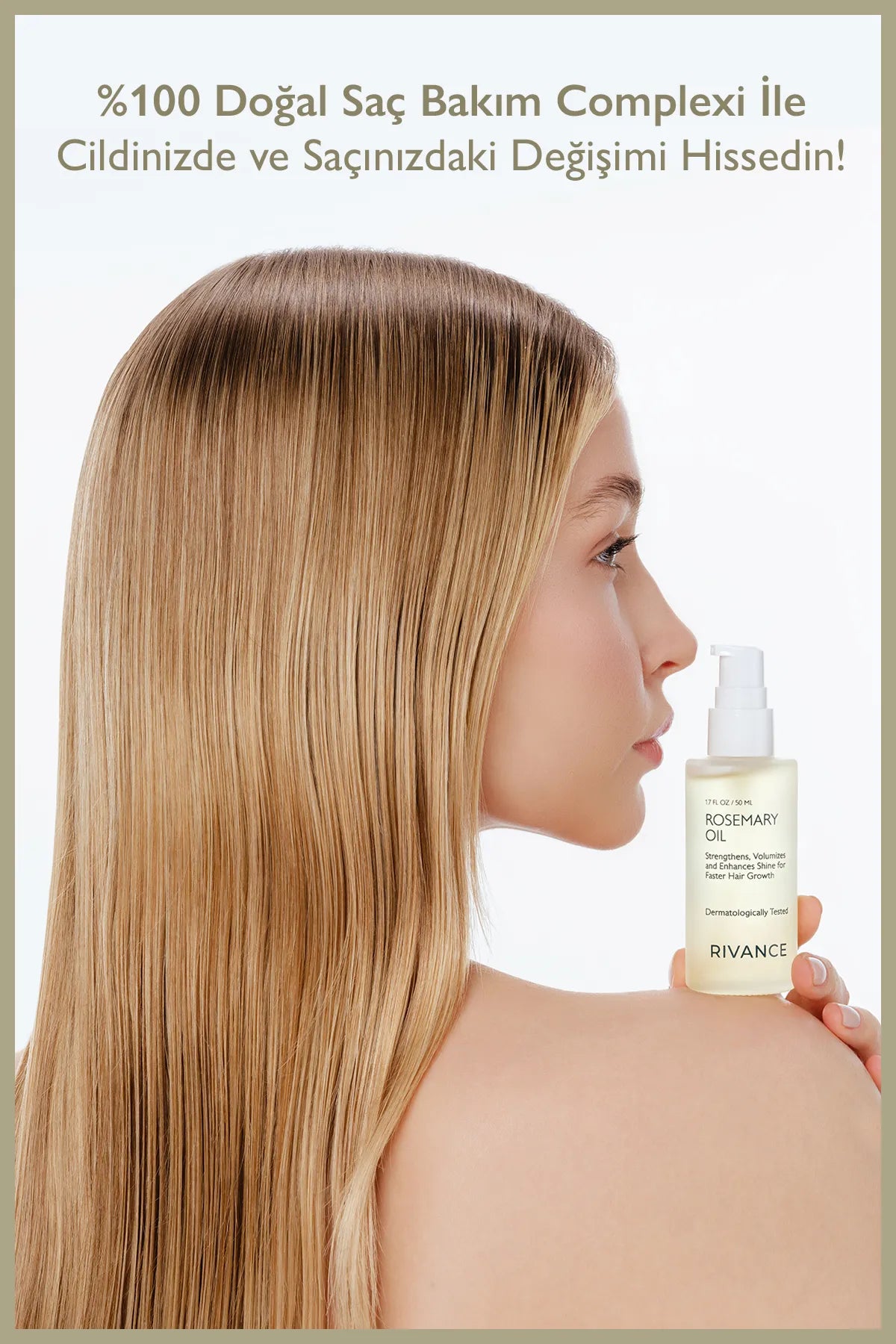 Rivance Rozemarijnolie Haarverzorgingscomplex - Geeft Volume - Herstellend en Versterkt de glans voor Snelgroeiend Haar - Effectief 100% natuurlijk - Dermatologisch getest - 50 ml