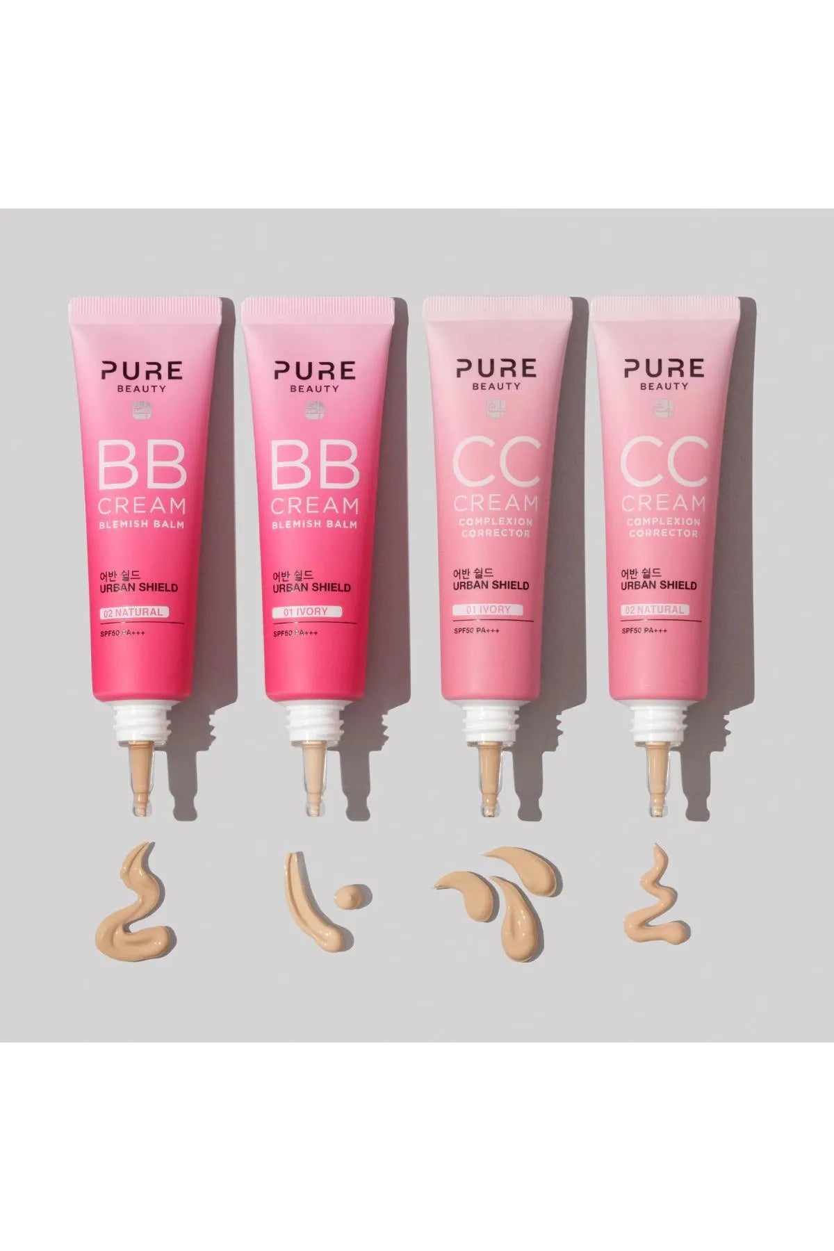 Pure Beauty - BB Cream Blemish Balm - Urban Shield - SPF 50 PA+++ / Lichte huid 01 IVORY - Stralende teint - Volledige dekking van huidoneffenheden & Antioxiderende werking - Gladde huid - Dermatologisch getest - 30 ml