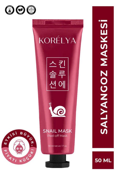 KORELYA Slakkenmasker - Gezichtsmasker - Snail Mask Collageenhoudende Peel- off Nacht Masker - Poriënverstrakker - Regenererend en Hydraterend effect - Voor Alle huidtypes - 50 ml