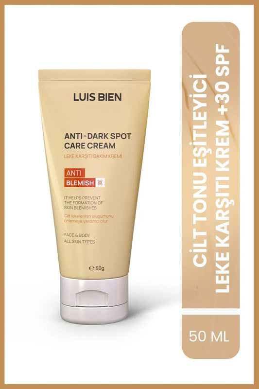 Luis Bien Anti-donkere Vlekken Crème - Helpt beschermen - Pigmentvlekken Crème - Helpt de huidoneffenheden te verminderen en beschermt tegen de schadelijke effecten - Beschermingsfactor SPF 30 UVA/UVB-straling - Alle huidtypen - 50 g
