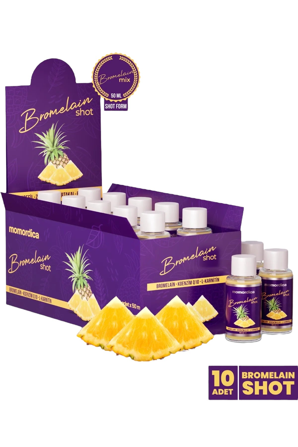 MOMORDICA Bromelaïne Detox Mix Shot - 10 stuks