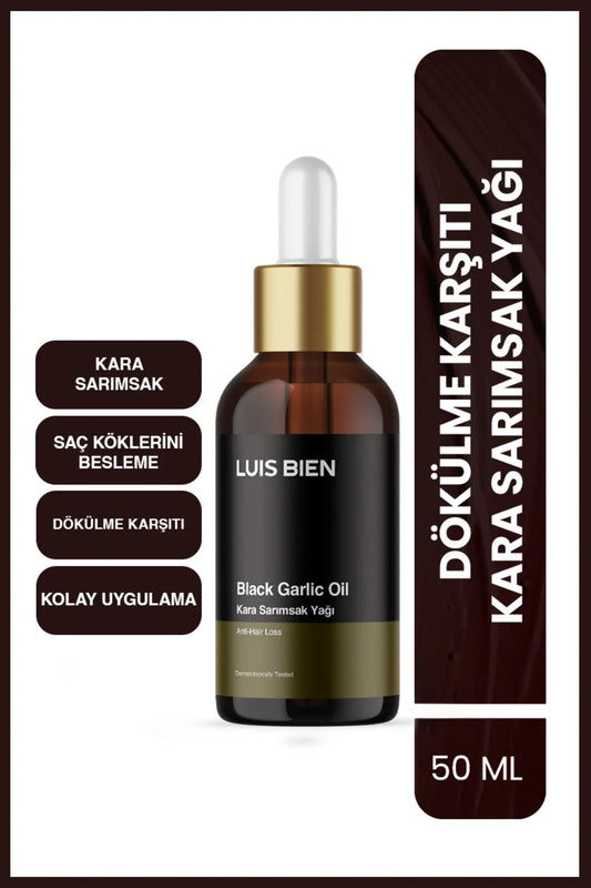 Luis Bien Zwarte Knoflookolie - Verzorging voor extreem beschadigd en uitvallend haar - Voedende en herstellende olie - Helpt om vol en volumineus haar krijgen - Dermatologisch getest - 50 ml