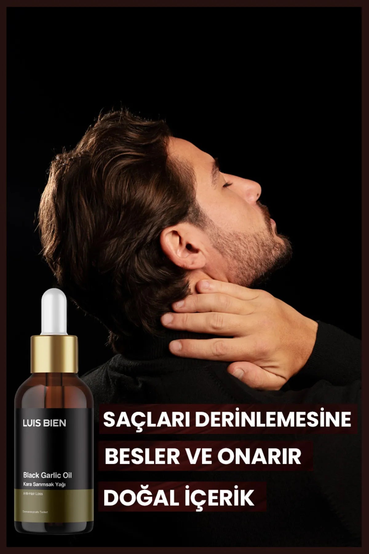 Luis Bien Zwarte Knoflookolie - Verzorging voor extreem beschadigd en uitvallend haar - Voedende en herstellende olie - Helpt om vol en volumineus haar krijgen - Dermatologisch getest - 50 ml