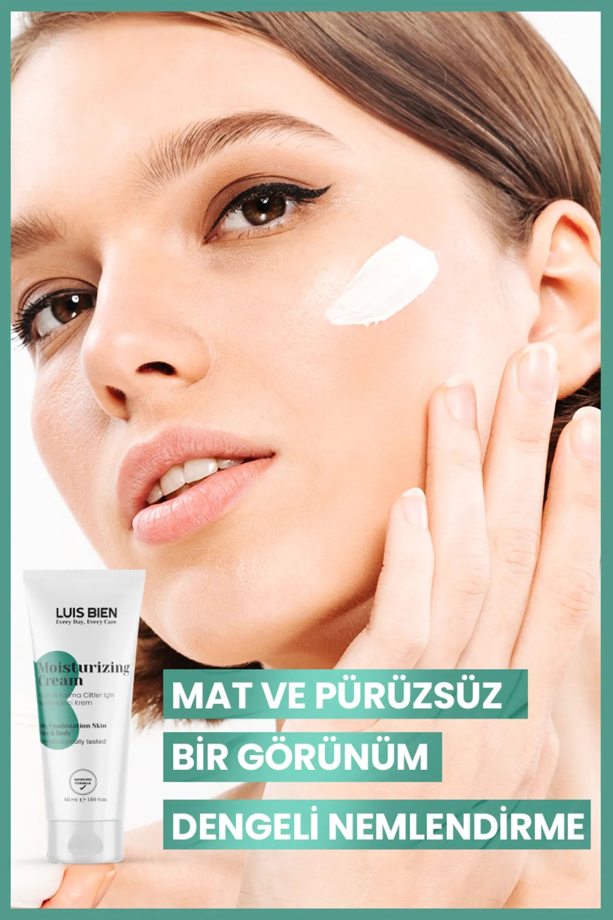 Luis Bien - Moisturizing Cream - Hydraterende Gezichtscrème voor de Vette en Gecombineerde Huid - Hyaluronzuur - Salicylzuur - Dermatologisch getest - 50 ml