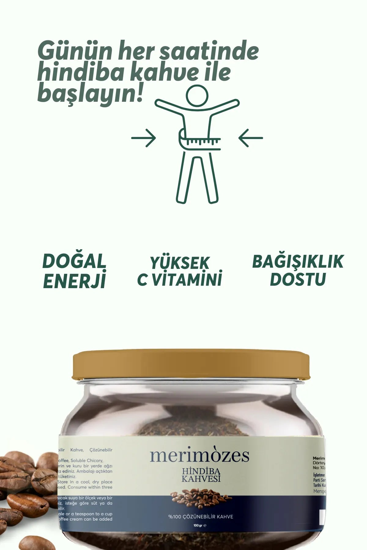 Meri Mozes Koffie Detox Hindiba (Cichorei) Oploskoffie 1 Maand Gebruik Netto 100 gr