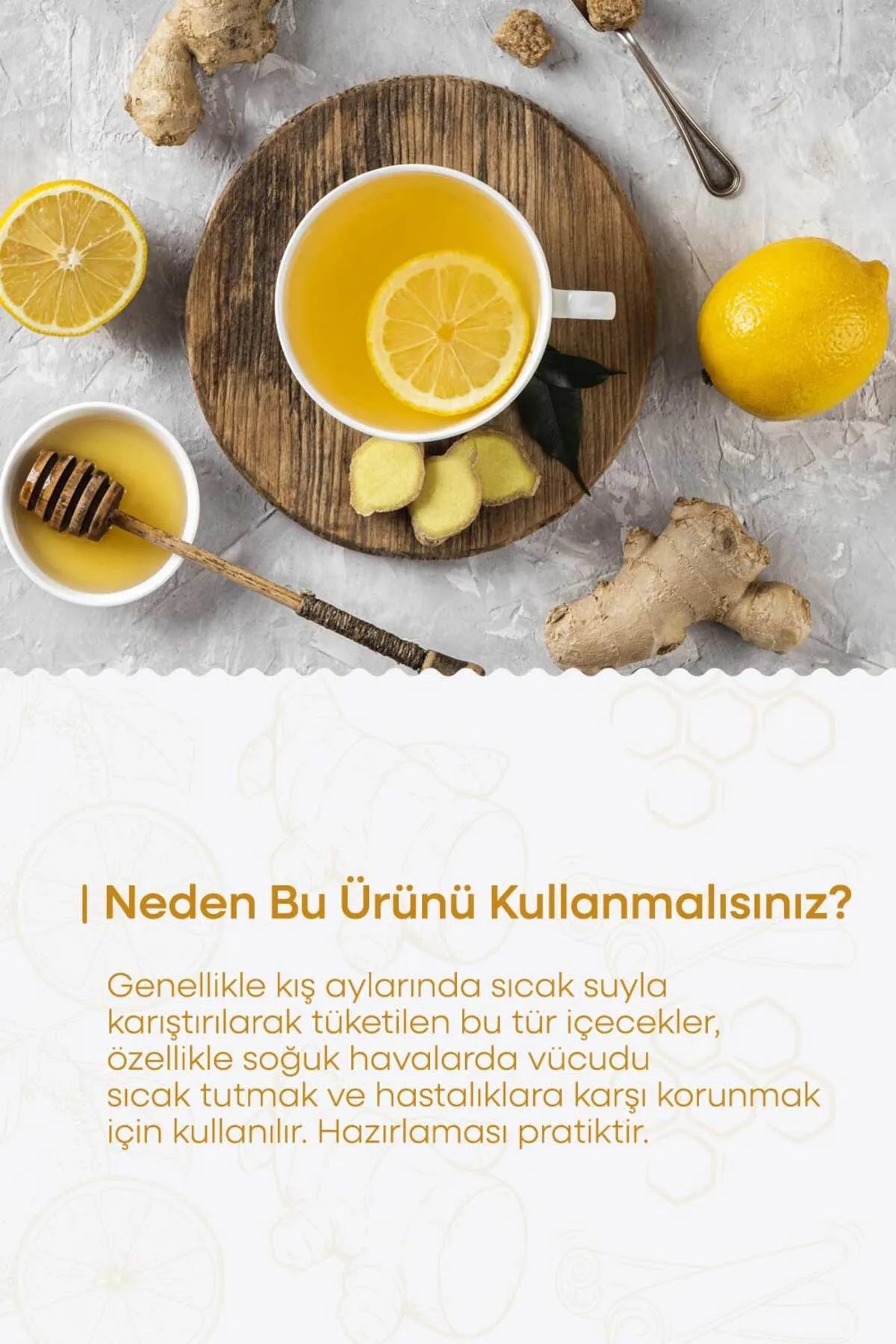 Herbamina Gember Drank - Gember & Honing & Kaneel Poederdrank - Ondersteunt het immuunsysteem & Goed tegen keelpijn en verkoudheid! - Gebruik tijdens Zomer en Winter - 30 stuks