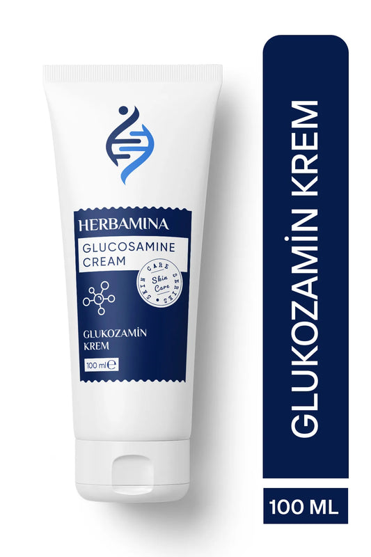 Herbamina Glucosamine Massage Crème - Gewenste gebied (armen - benen en lichaam) - Verhoogt de elasticiteit van de huid door hydratatie - Voor alle huidtypen 100 ml