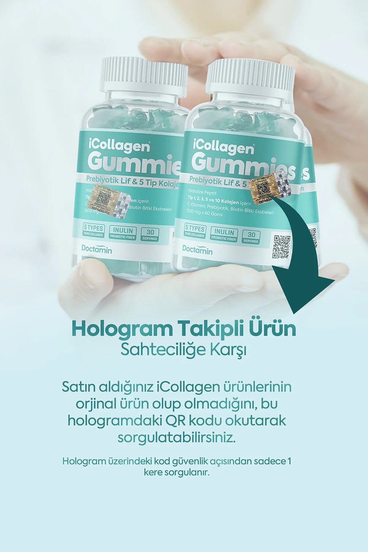 Doctamin iCollagen Gummies – Collageen Hydrolysaat met Vitamine C, Biotine & Q10 – 60 Gummies