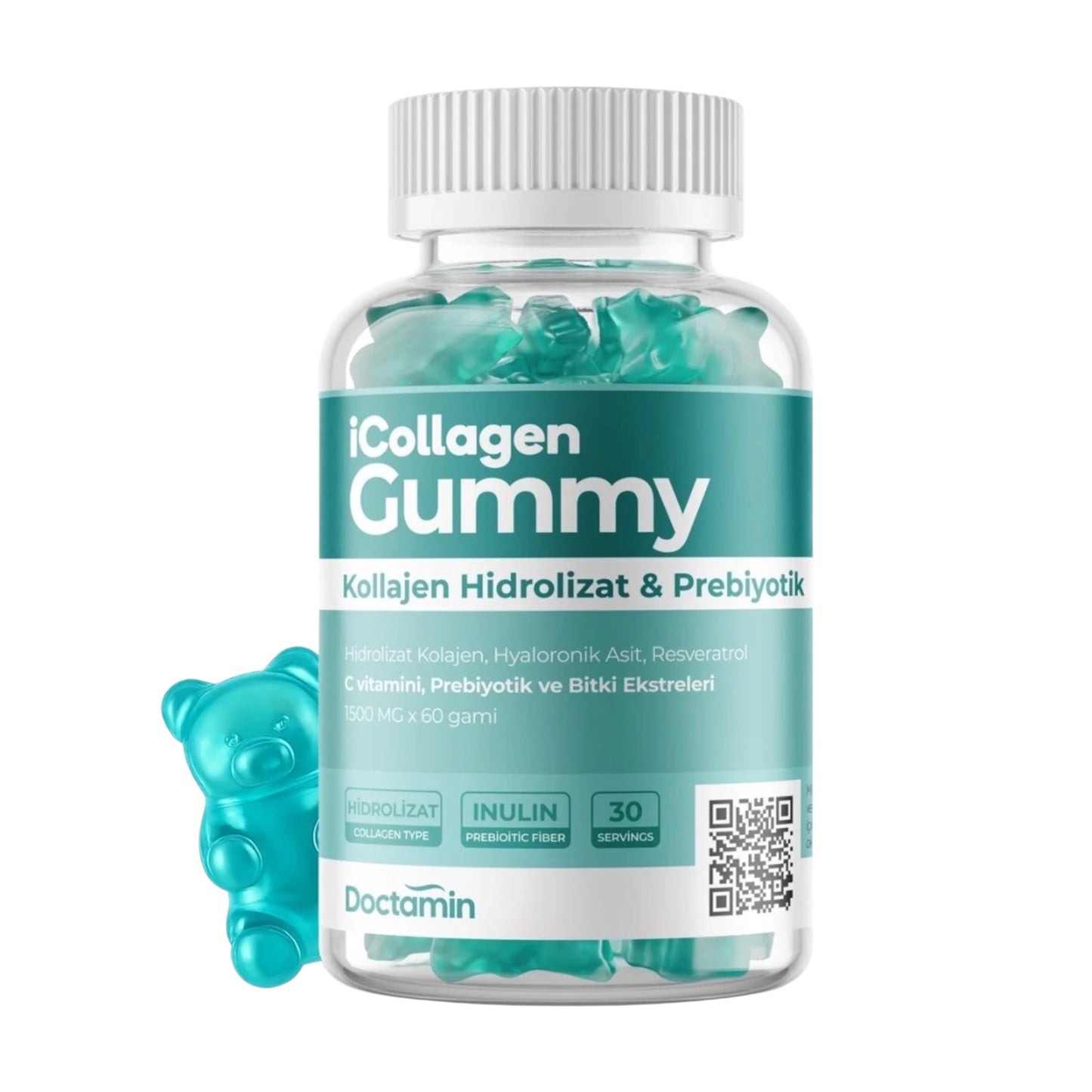 Doctamin iCollagen Gummies – Collageen Hydrolysaat met Vitamine C, Biotine & Q10 – 60 Gummies