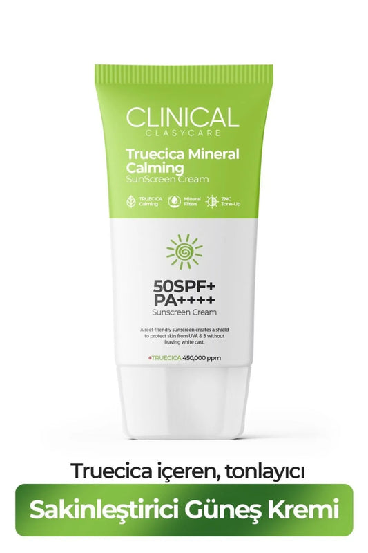 Clasy Care Clinical Sunscreen Cream - Gezicht- & Lichaam Zonnebrandcrème en SPF 50+/PA++++ UVA & B-straling - Truecica Calming - Minerale filters - ZNC Tone-Up - Centella-extract - Alle huidtypen -50 ml