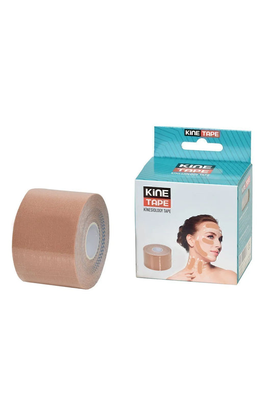Kine Tape - Kinesiology Tape Rehabilitation Therapy Suplies - Beauty Katoenen KinesioTape voor Gezichtsverzorgingstape - Ontworpen om huidoneffenheden op het gezicht - de hals - de kin en de ogen direct te liften - 5 cm x 5 m / 1 roll