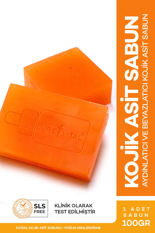 CureVital Kojic Acid Zeep met Kurkuma extract - 4 x meer Effectief - 0,2% Kojiczuur en Ferulazuur - Verhelderend effect voor Anti-Vlek en Anti-Rimpel - Klinisch getest - 100 gr