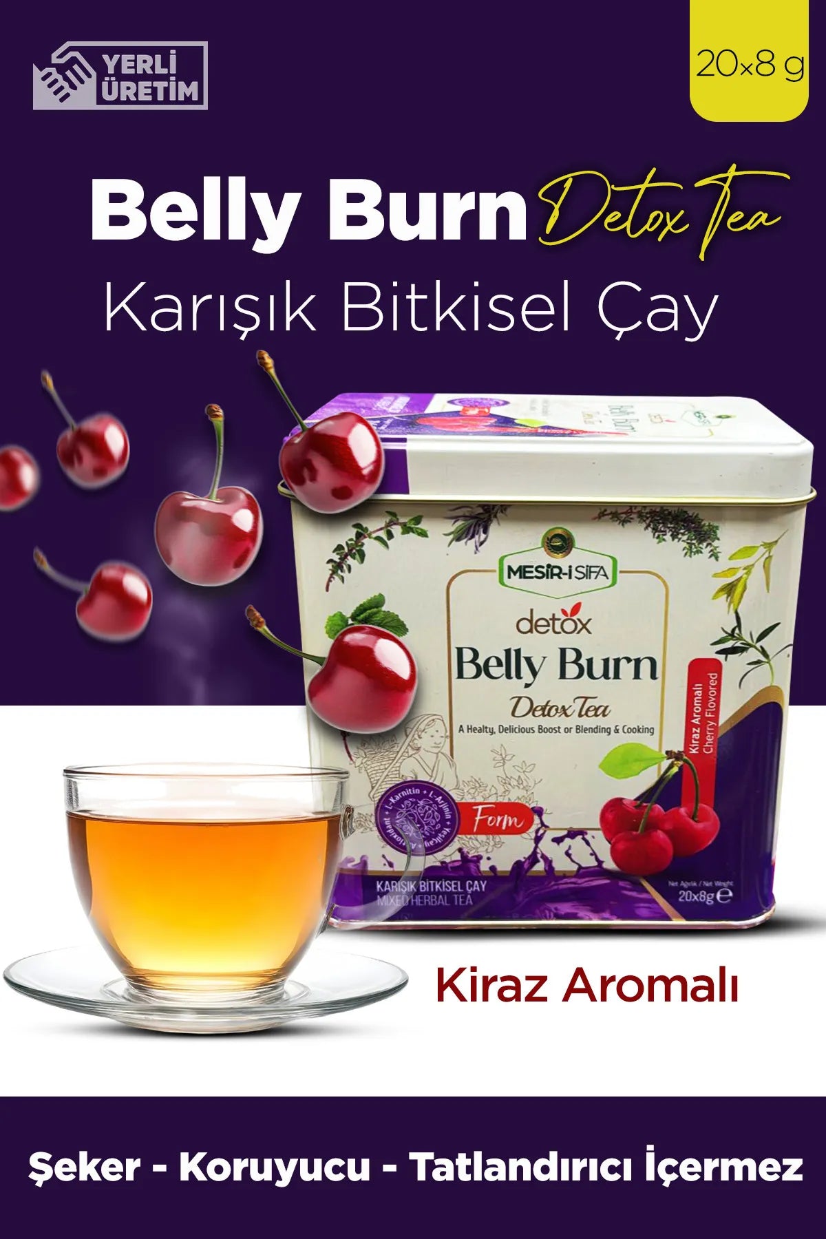Mesir-i-Sifa Belly Keto Burn Detox Thee 20 stuks x 8gr - Gemengde Kruidenthee - Kersensmaak - een gezonde heerlijke boost of mixen en koken