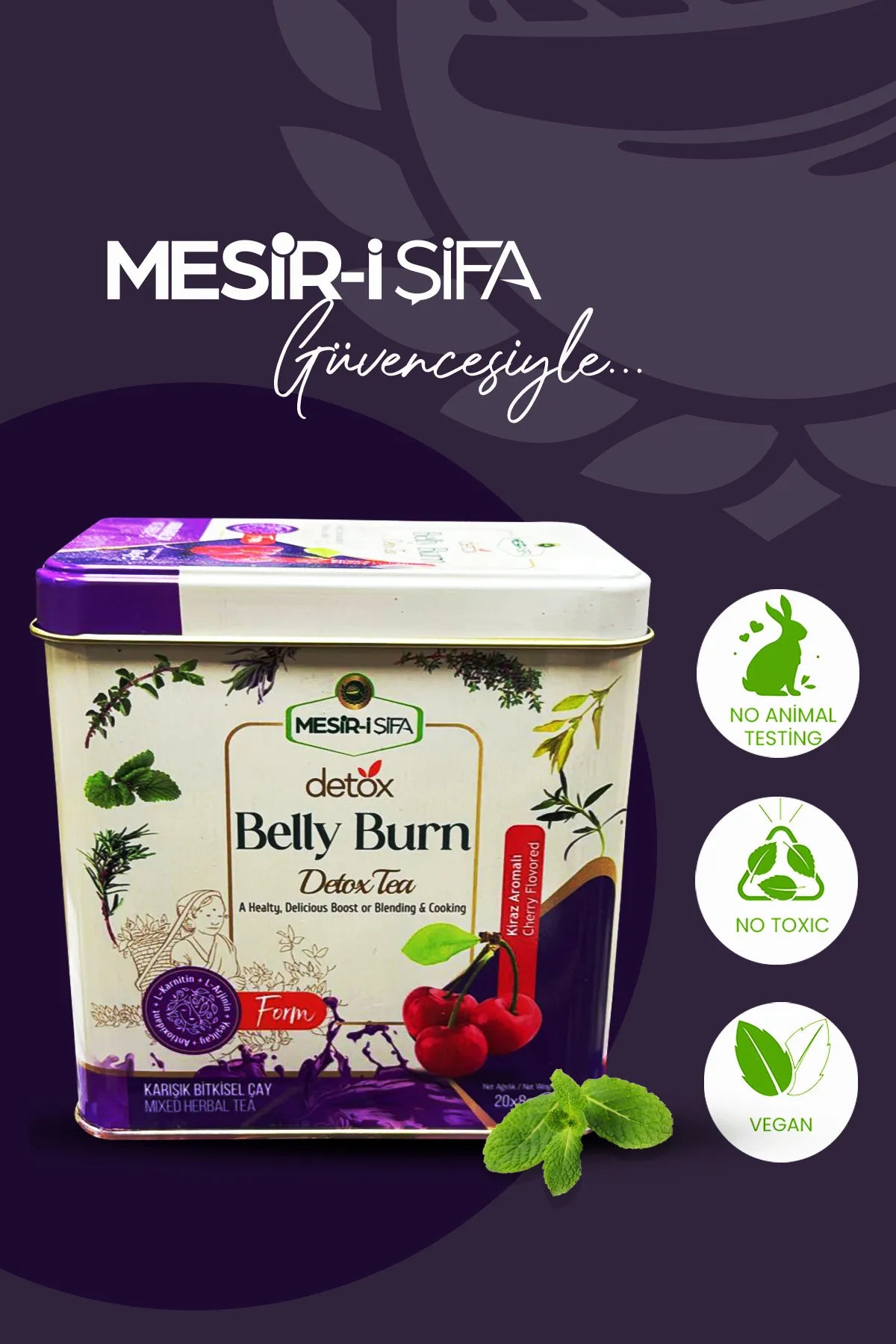 Mesir-i-Sifa Belly Keto Burn Detox Thee 20 stuks x 8gr - Gemengde Kruidenthee - Kersensmaak - een gezonde heerlijke boost of mixen en koken