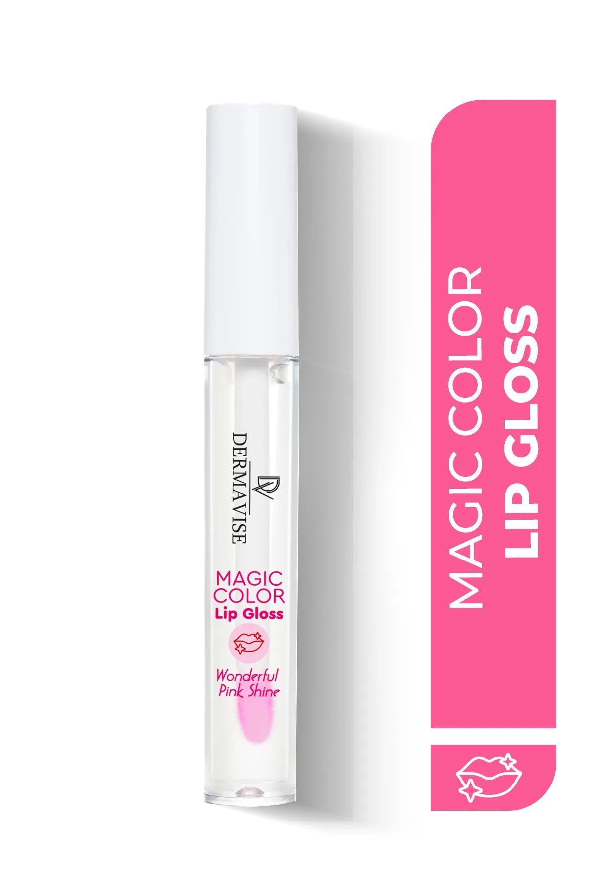 Dermavise Magic Color Lipgloss - Wonderful Pink Shine - Kleurveranderend - Hydraterend effect - Glanzende look - Permanent effect - 6 ml