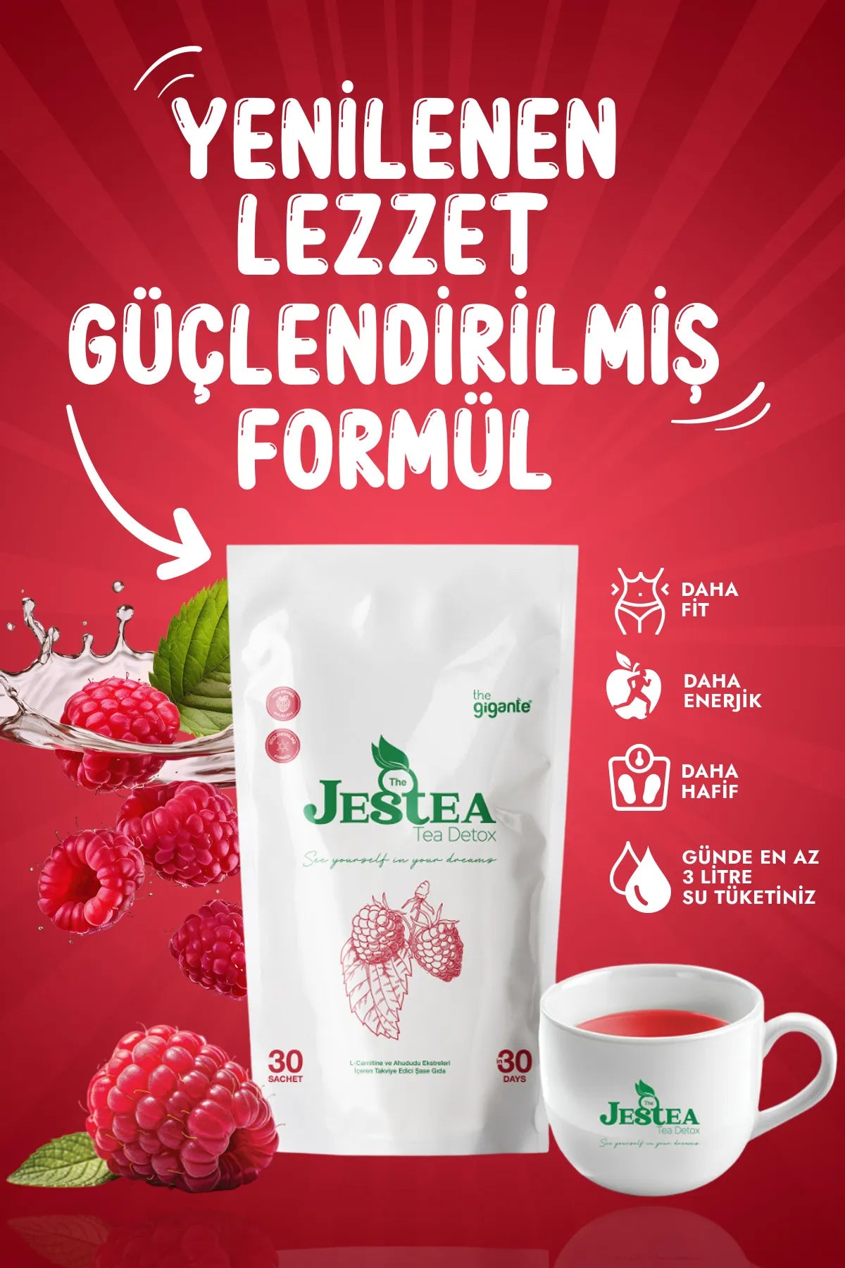 Jestea Form Detox Kruidenthee met Frambozensmaak 30 stuks