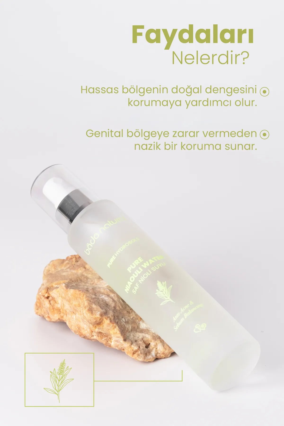 Bade Natural Niaouli Water (Nioli Suyu) - Slechte Geur Preventieve Intieme Verzorgingsspray 100% Natuurlijk en Puur 100 ml