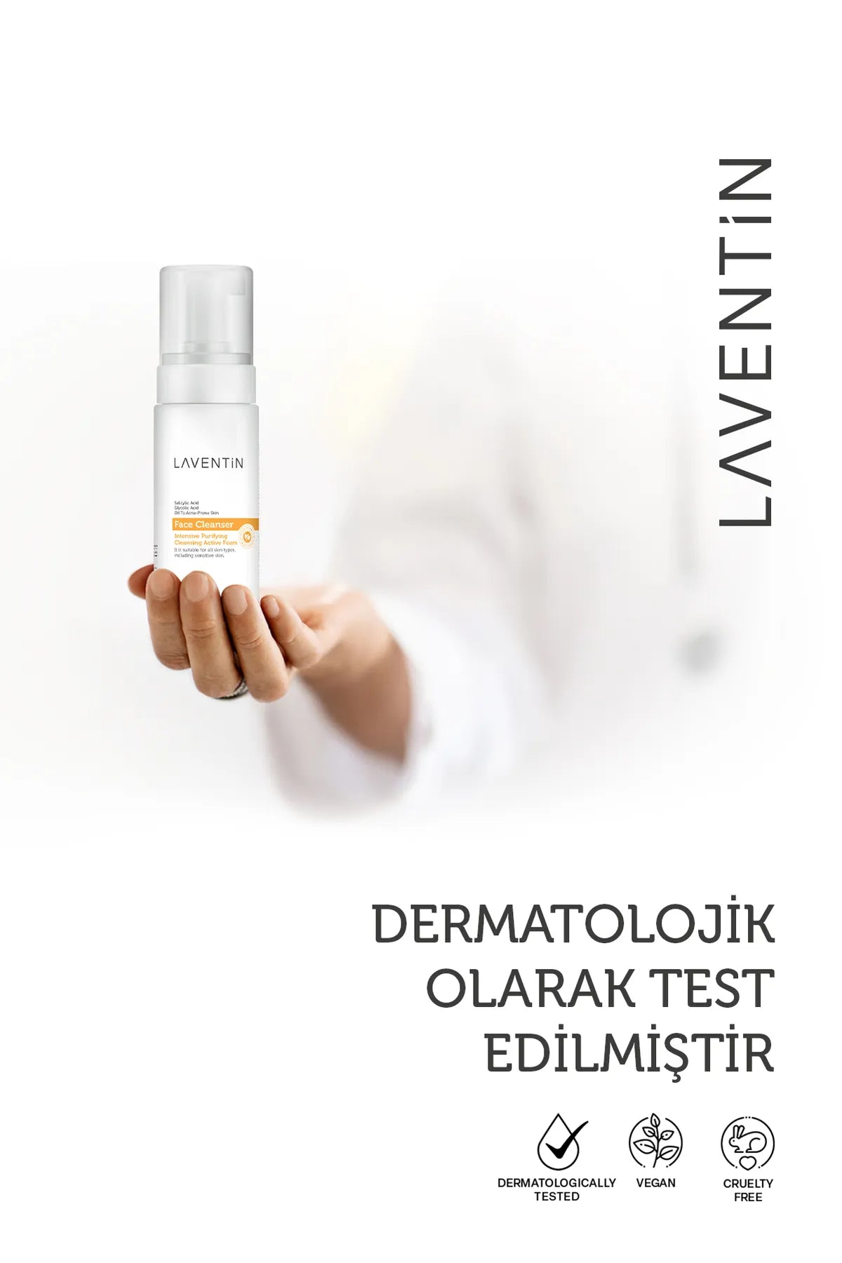 Laventin Professionele Face Cleanser - Gezichtsreiniger - Intensive Purifying Cleansing Active Form - Salicylic & Glycolic Acid - Acne-Prone Skin - Alle huidtypen ook de gevoelige huid - Vegan - Superieure bescherming - Verfrissend effect - 200 ml
